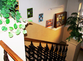 Schodiště s fotogalerií akcí školy